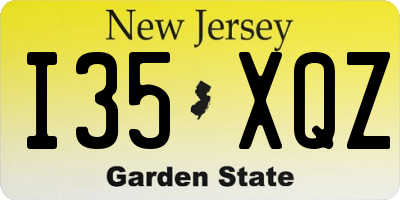 NJ license plate I35XQZ