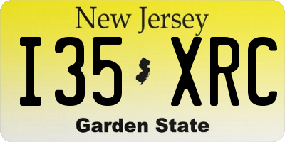 NJ license plate I35XRC