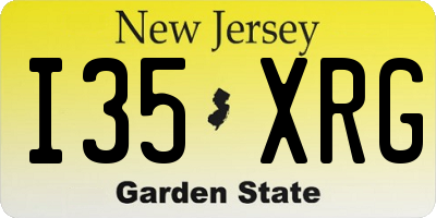NJ license plate I35XRG