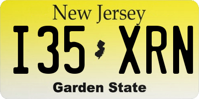NJ license plate I35XRN