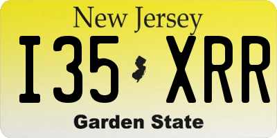 NJ license plate I35XRR