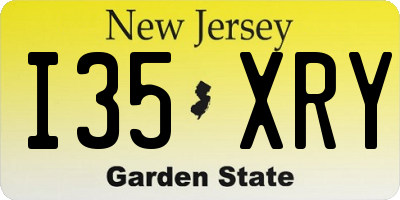 NJ license plate I35XRY