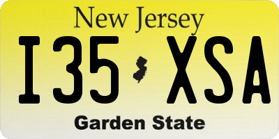 NJ license plate I35XSA