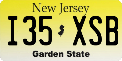 NJ license plate I35XSB