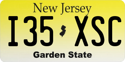 NJ license plate I35XSC