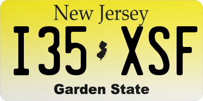 NJ license plate I35XSF