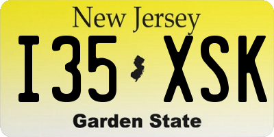 NJ license plate I35XSK