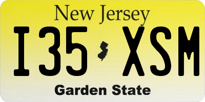 NJ license plate I35XSM