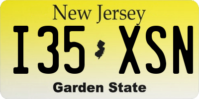 NJ license plate I35XSN