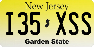 NJ license plate I35XSS