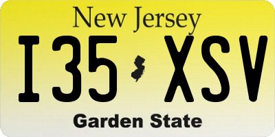 NJ license plate I35XSV
