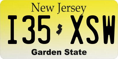 NJ license plate I35XSW