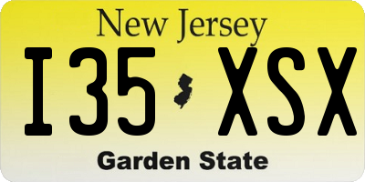 NJ license plate I35XSX
