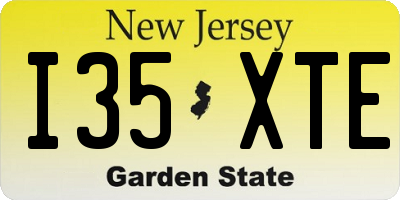 NJ license plate I35XTE