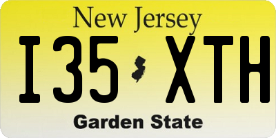 NJ license plate I35XTH