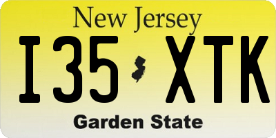 NJ license plate I35XTK