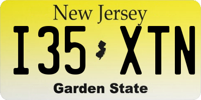 NJ license plate I35XTN