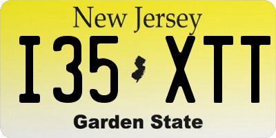 NJ license plate I35XTT