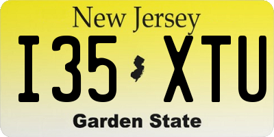 NJ license plate I35XTU