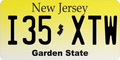 NJ license plate I35XTW