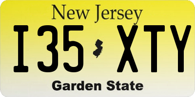 NJ license plate I35XTY