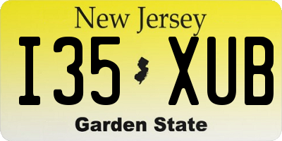 NJ license plate I35XUB