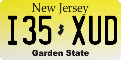 NJ license plate I35XUD