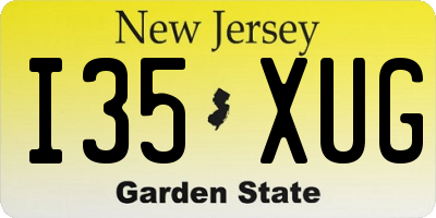 NJ license plate I35XUG