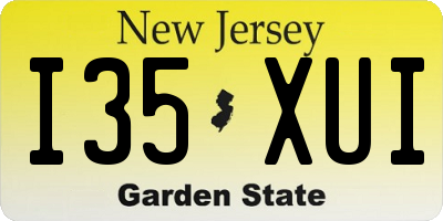 NJ license plate I35XUI