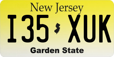 NJ license plate I35XUK