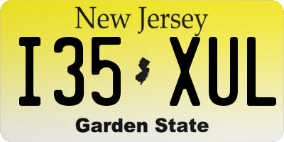 NJ license plate I35XUL