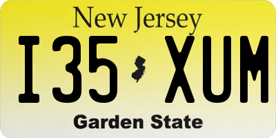 NJ license plate I35XUM