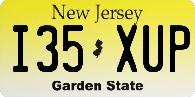 NJ license plate I35XUP