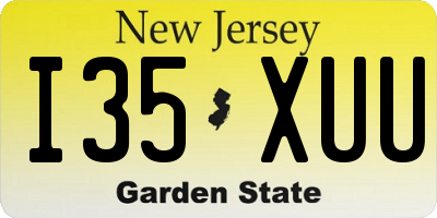 NJ license plate I35XUU