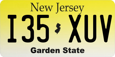 NJ license plate I35XUV