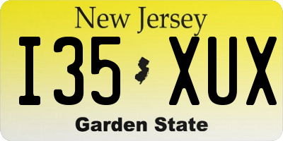 NJ license plate I35XUX