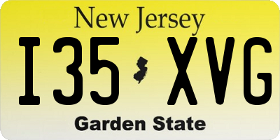 NJ license plate I35XVG