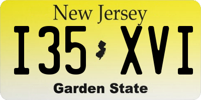 NJ license plate I35XVI