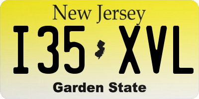 NJ license plate I35XVL