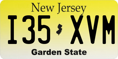 NJ license plate I35XVM