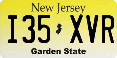 NJ license plate I35XVR