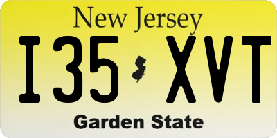 NJ license plate I35XVT
