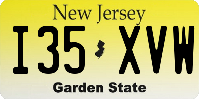 NJ license plate I35XVW