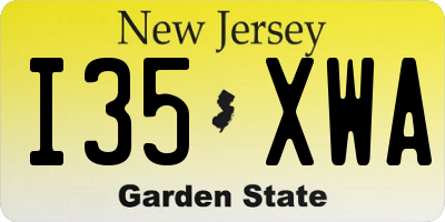 NJ license plate I35XWA