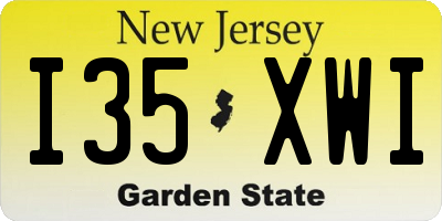 NJ license plate I35XWI