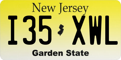 NJ license plate I35XWL