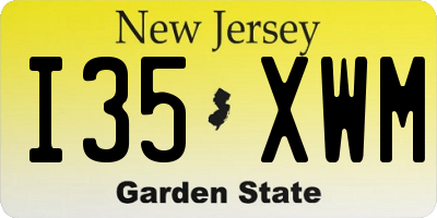 NJ license plate I35XWM