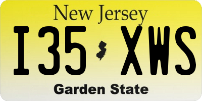 NJ license plate I35XWS