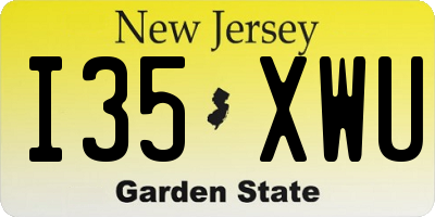 NJ license plate I35XWU