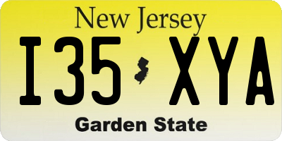 NJ license plate I35XYA